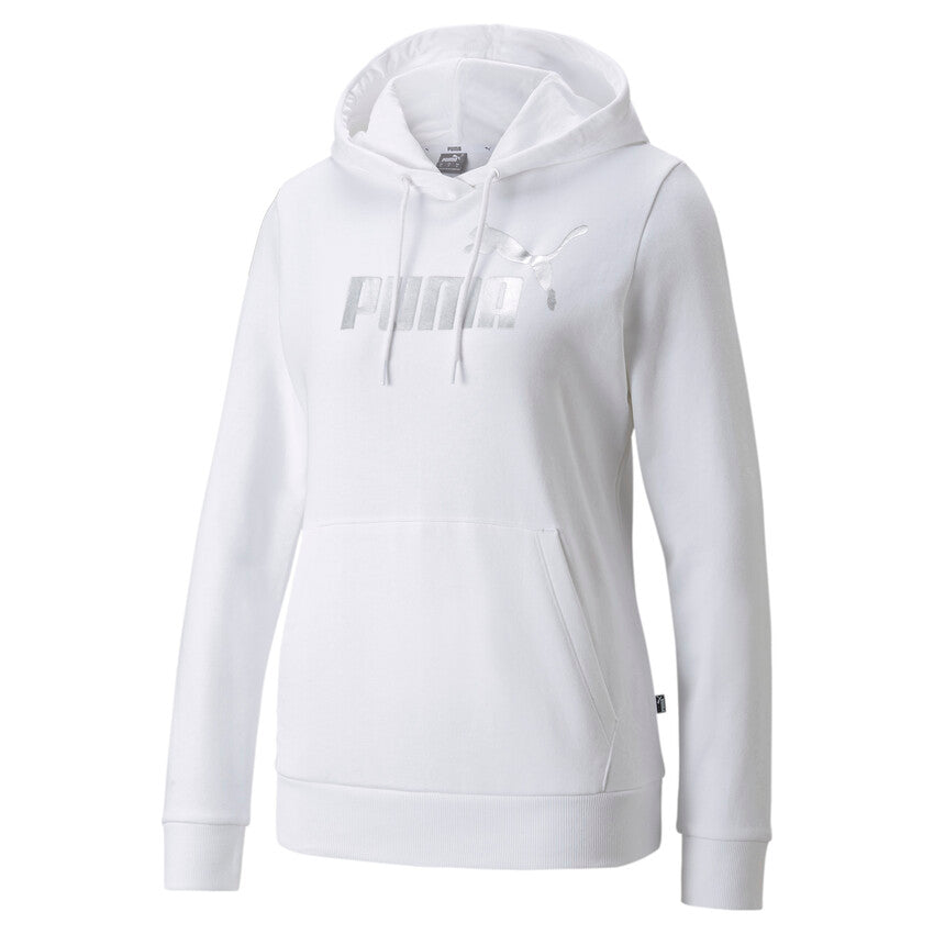 PUMA ESS + METALLIC LOGO HOODIE PARA MUJER