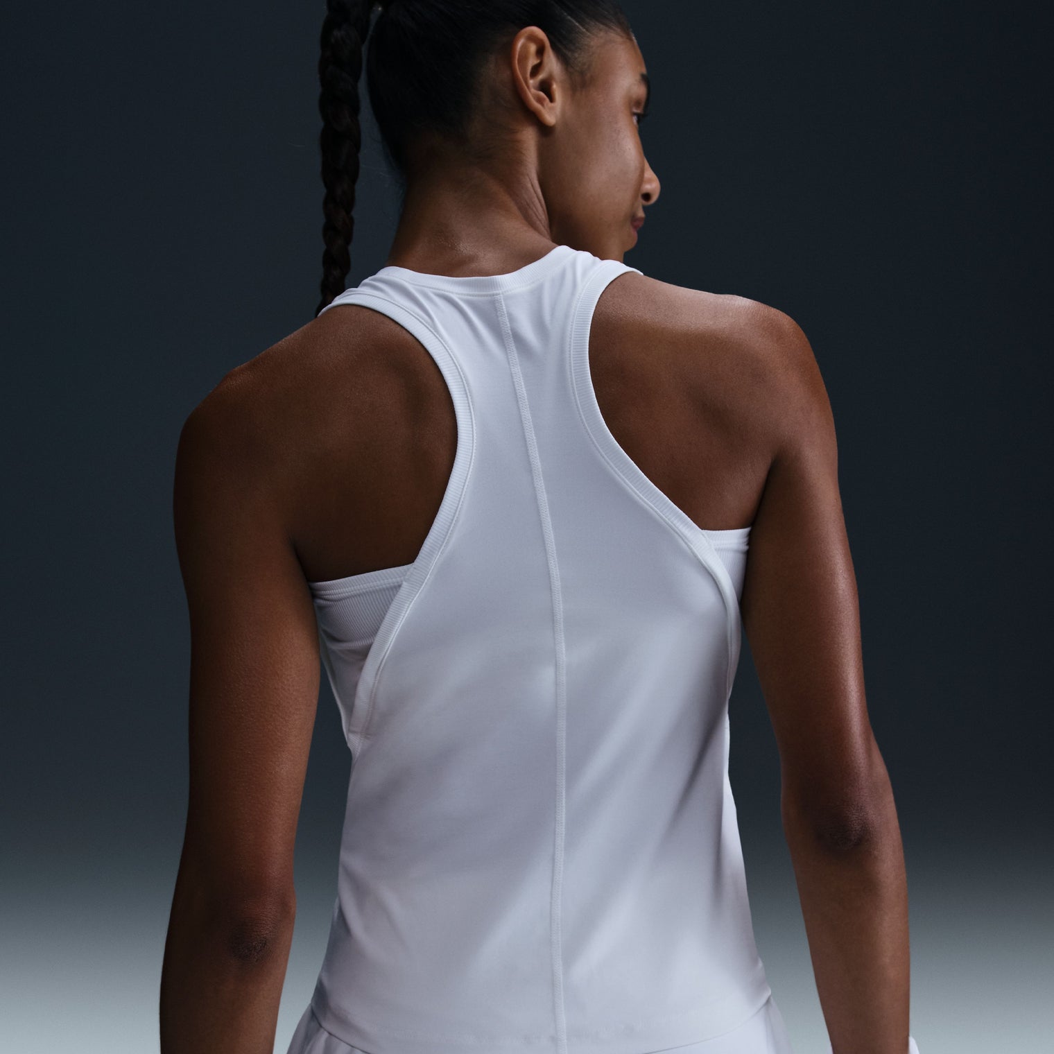 Nike W Nk Df Vctry Tank Camiseta Manga Sisa blanco de mujer para tenis