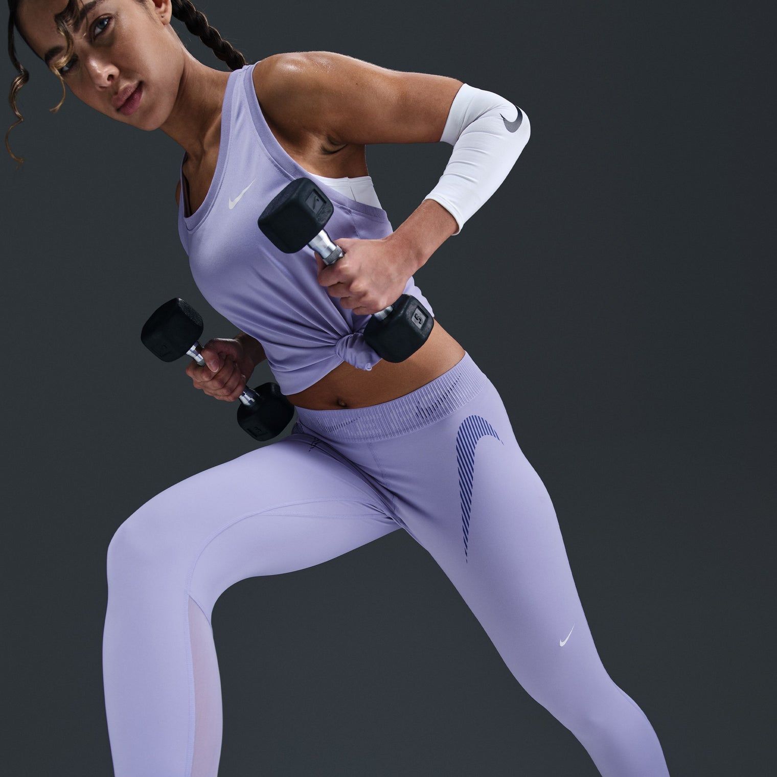 Nike Pro Leggings con gráfico de tiro medio de 7/8 para mujer