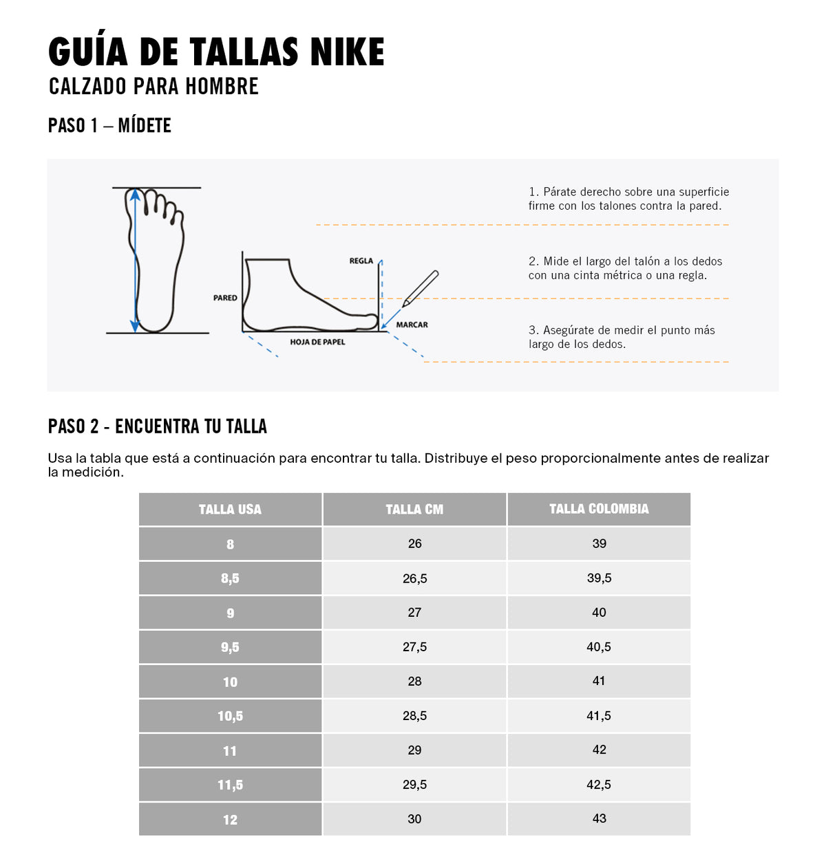 Guia De tallas – NEUTRE