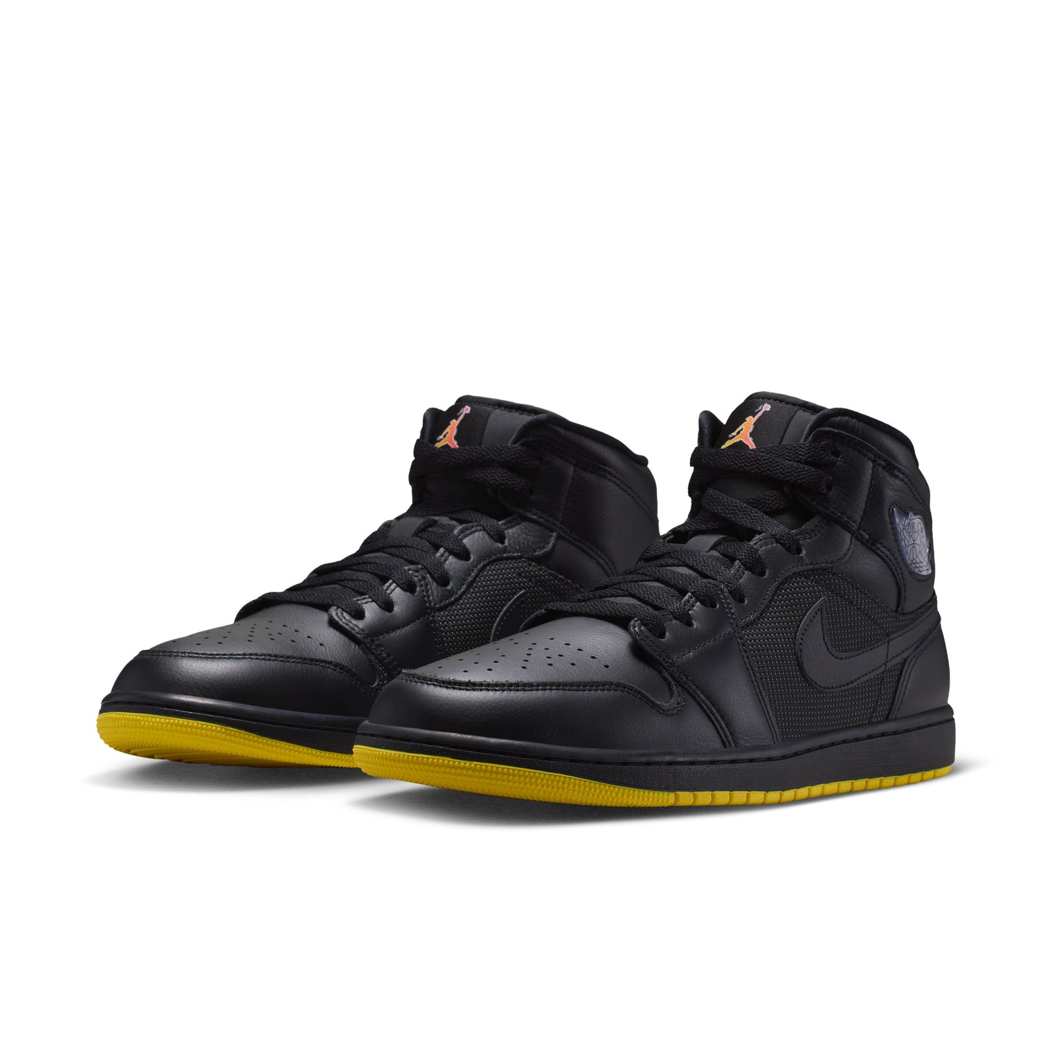Air Jordan 1 Mid SE Negro Amarillo Opti