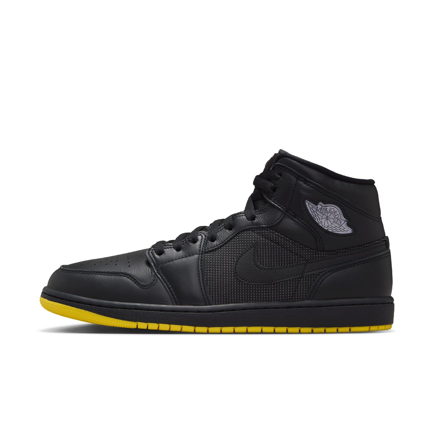 Air Jordan 1 Mid SE Negro Amarillo Opti