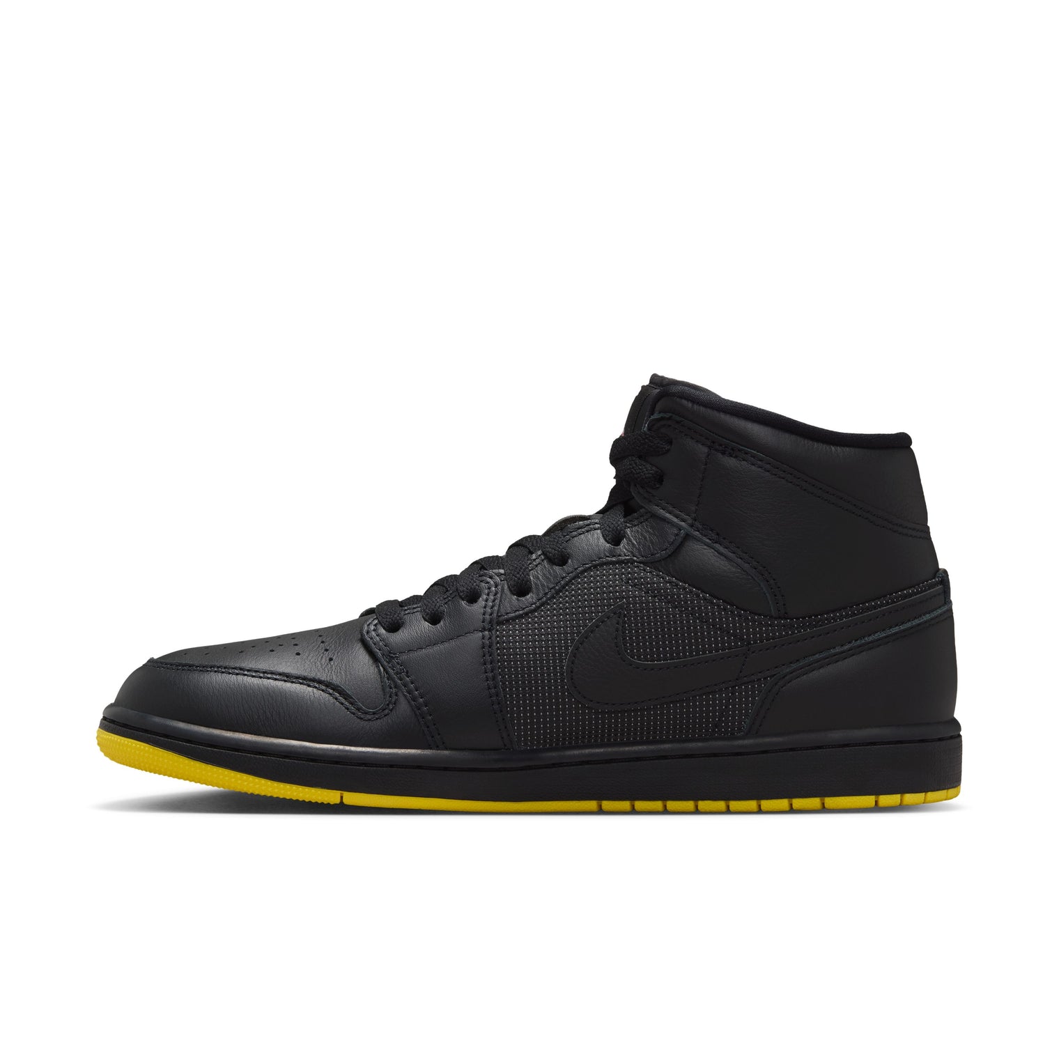 Air Jordan 1 Mid SE Negro Amarillo Opti